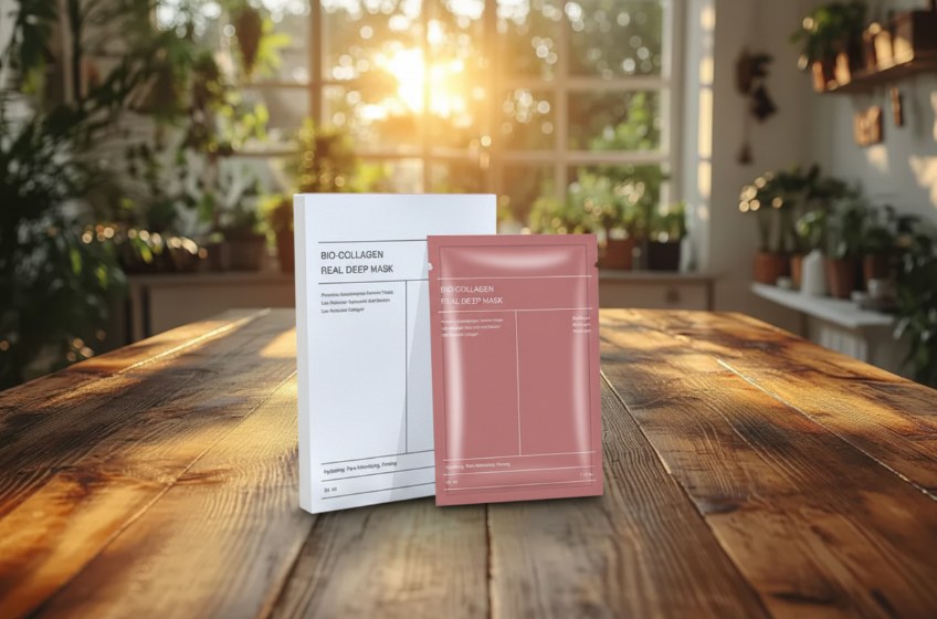 Deep Hydrating Face Mask on a sunlit table